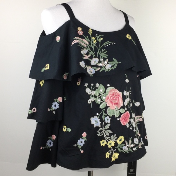 International Concepts Floral Off Shoulder Top - Picture 2 of 8